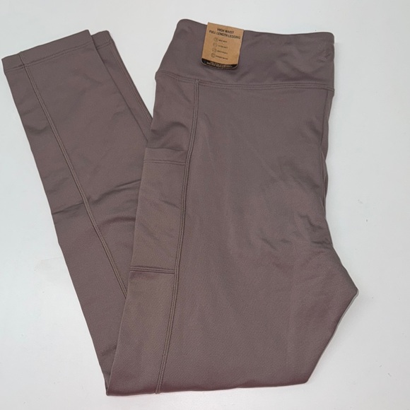 🔥PINK Victoria's Secret Taupe  HIGH WAIST
FULL LENGTH LEGGING Sz XL New - Picture 1 of 10